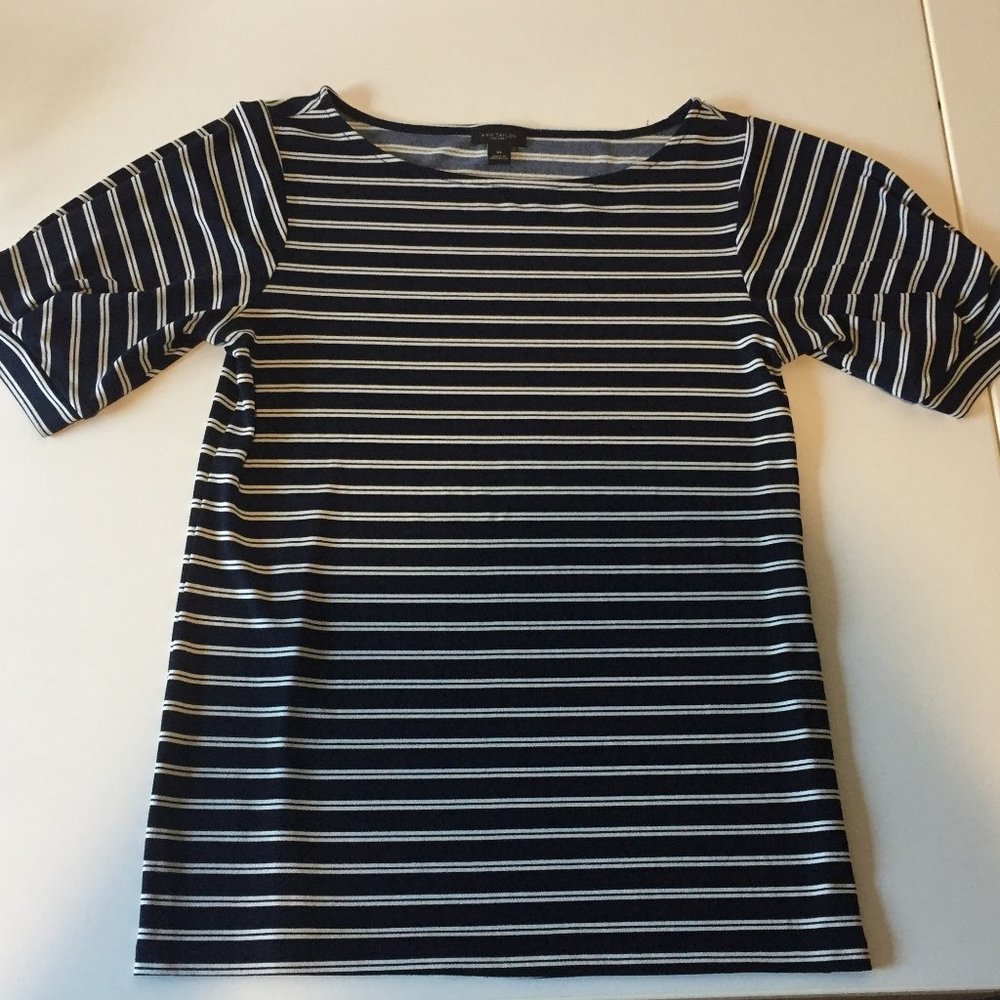 Ann Tayler Black and White striped top
